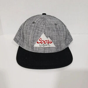 Coors Light Beer Flat Bill  Mens Gray/Black Snapback Hat.